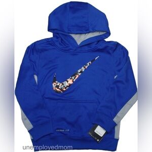 Boys Nike Therma Fit Hoodie Camo Big Swoosh Jacket Sports Athletic Wear Sweater